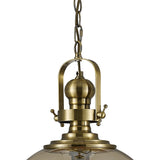 Riley 33cm Medium Ball 1 Light Pendant Light - Antique Brass & Cognac
