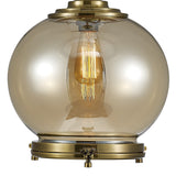 Riley 33cm Medium Ball 1 Light Pendant Light - Antique Brass & Cognac