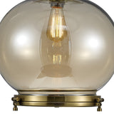 Riley 40cm Large Ball 1 Light Pendant Light - Antique Brass & Cognac