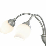 Rimini 51cm 4 Light Opal Glass Chandelier - Satin Chrome