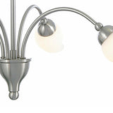 Rimini 51cm 4 Light Opal Glass Chandelier - Satin Chrome