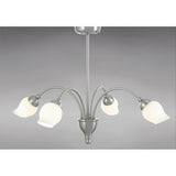 Rimini 51cm 4 Light Opal Glass Chandelier - Satin Chrome