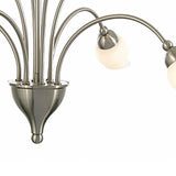 Rimini 61cm 8 Light Opal Glass Chandelier - Satin Chrome
