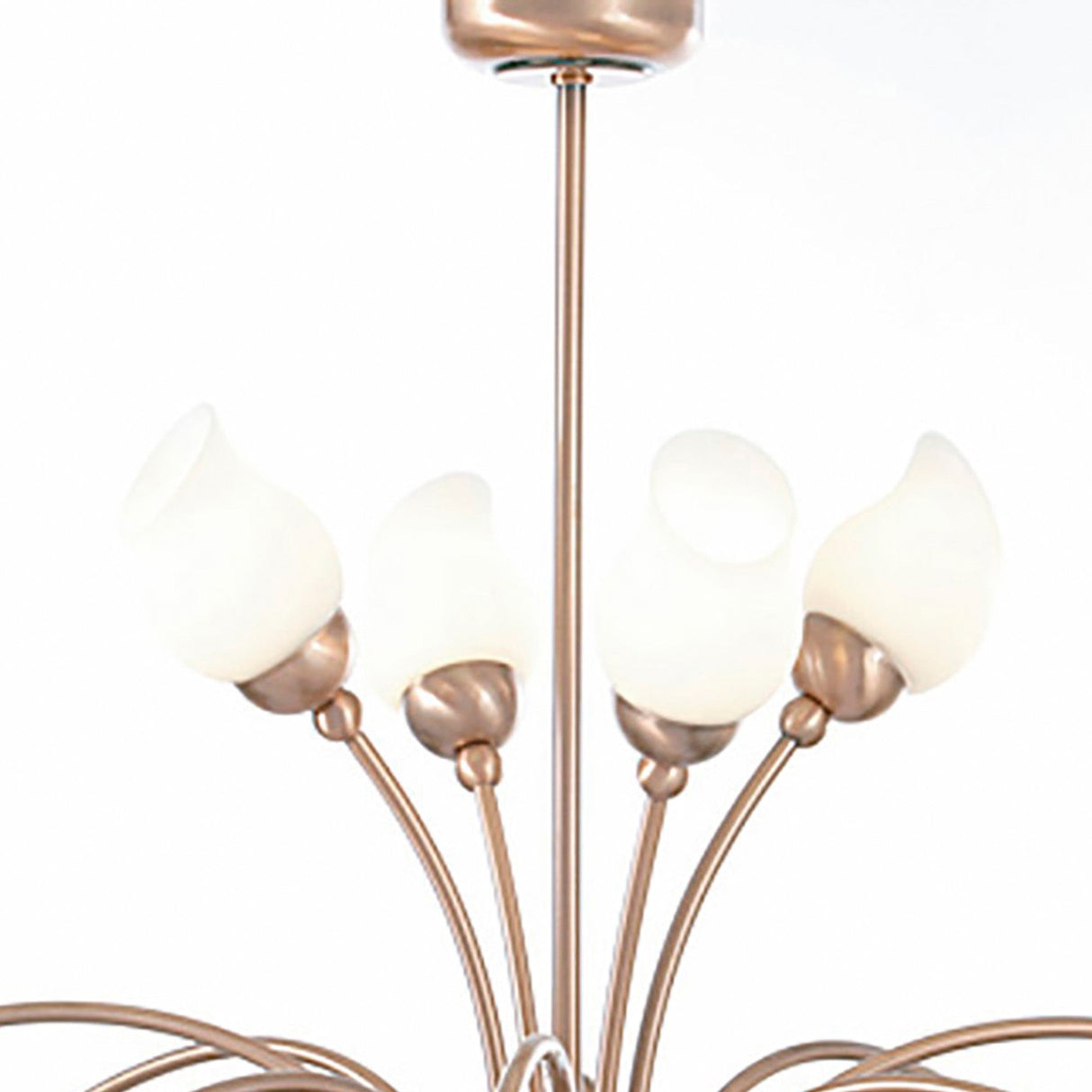Rimini 69cm 12 Light Opal Glass Chandelier - Antique Copper