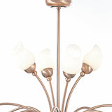 Rimini 69cm 12 Light Opal Glass Chandelier - Antique Copper