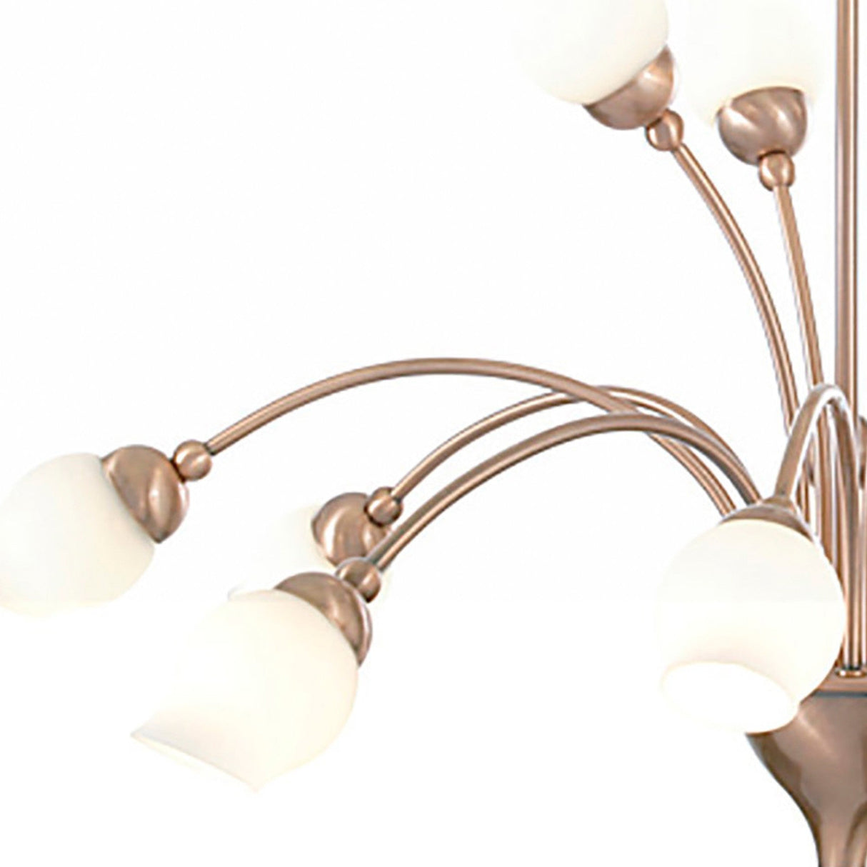 Rimini 69cm 12 Light Opal Glass Chandelier - Antique Copper