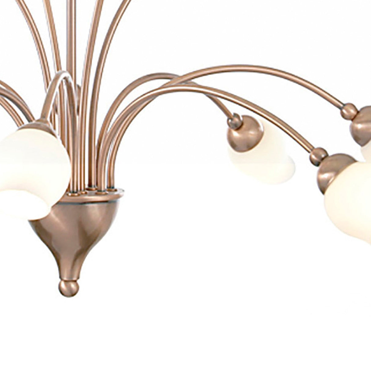 Rimini 69cm 12 Light Opal Glass Chandelier - Antique Copper