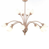Rimini 69cm 12 Light Opal Glass Chandelier - Antique Copper