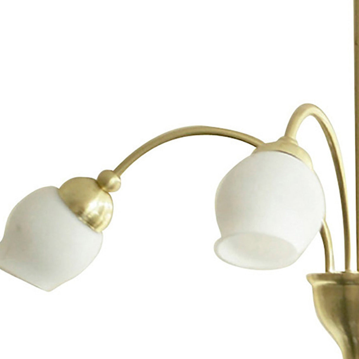 Rimini 51cm 4 Light Opal Glass Chandelier - Satin Brass