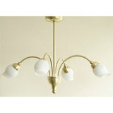 Rimini 51cm 4 Light Opal Glass Chandelier - Satin Brass