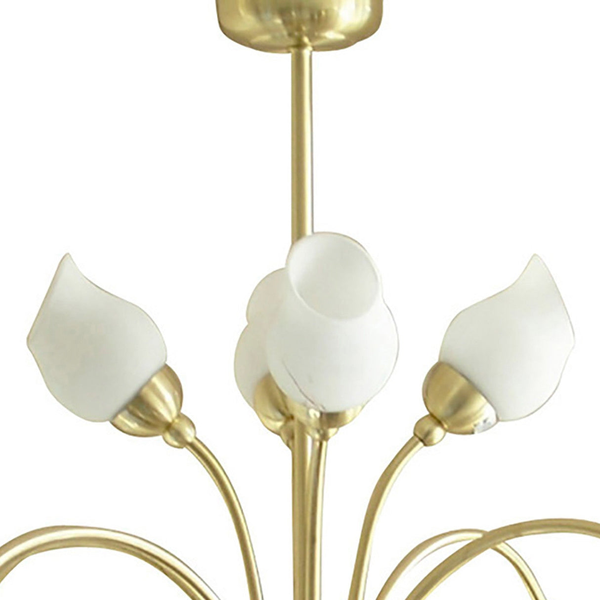 Rimini 61cm 8 Light Opal Glass Chandelier - Satin Brass