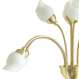Rimini 61cm 8 Light Opal Glass Chandelier - Satin Brass