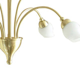 Rimini 61cm 8 Light Opal Glass Chandelier - Satin Brass