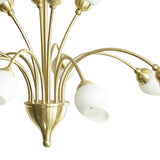 Rimini 69cm 12 Light Opal Glass Chandelier - Satin Brass