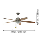 Rinvessa Ceiling Fan with Light - Satin Nickel