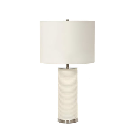 Ripple 1 Light Table Lamp - White with White Shade