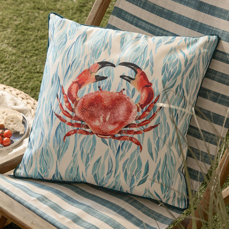 Abersoch Abstract Polyester Cushion - Marine