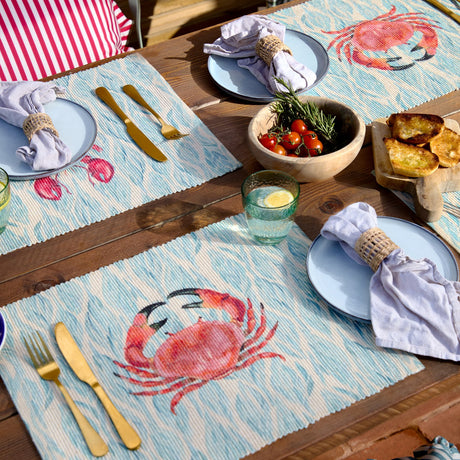Abersoch Abstract Polyester Placemats - Marine