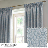 Acorn Tonal Jacquard Polyester Pencil Pleat Curtains - Wedgewood