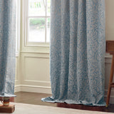 Acorn Tonal Jacquard Polyester Pencil Pleat Curtains - Wedgewood