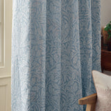 Acorn Tonal Jacquard Polyester Pencil Pleat Curtains - Wedgewood