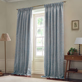 Acorn Tonal Jacquard Polyester Pencil Pleat Curtains - Wedgewood