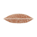 Acorn Tonal Jacquard Polyester Cushion in brick orange with cream mirrored oak leaf and acorn woven pattern, edged with a cream twisted cord trim, shown against a plain white background.