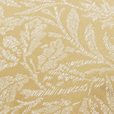 Close-up of the Acorn Tonal Jacquard Polyester Cushion in gold, showing woven cream acorn and foliage motifs textured into the fabric.