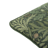 Acorn Multi Jacquard Polyester Cushion in Thyme/Forest green, corner view showing woven acorn and leaf pattern with twisted cord edge trim on a white background.