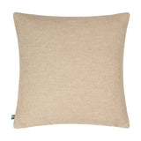Akamba Animal Linen Cushion in a plain natural tone with woven texture, shown reverse side against a white background.