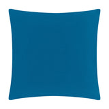 Aljento Abstract Polyester Cushion in plain blue, square scatter cushion with piped edging, shown on a white background.
