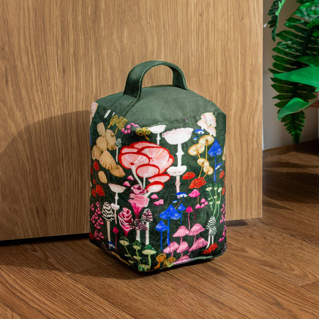 Amanita Abstract Velvet Door Stop - Green