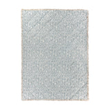 Amelia Ditsy Cotton Bedspread in seafoam, diamond-quilted throw-over with small floral print and neutral fringed edging, shown flat on a white background.
