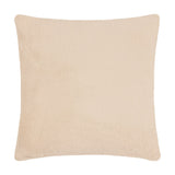 Square faux fur cushion in natural cream, 45cm x 45cm, with a dense soft pile shown plain-side on a white background.