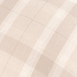 Close-up of the Arrochar Check Linen Cushion in Nut, showing a woven cotton-linen blend fabric with a yarn-dyed oatmeal and off-white check pattern.