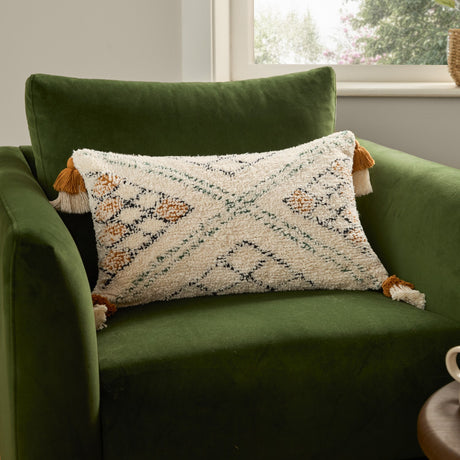 Atlas Tufted Cotton Cushion - Ochre