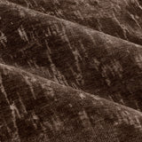 Close-up of the Aurelio chenille jacquard eyelet curtain fabric in chocolate brown, showing soft folds and a subtle abstract woven texture.