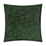 Square Aurelio chenille jacquard cushion in deep emerald green with a mottled woven texture, shown on a plain white background.
