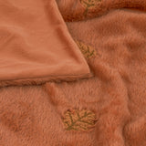 Autumn Trail Velvet Faux Fur Throw - Rust