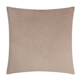 Bardot Geometric Velvet Cushion in Natural, a plain square scatter cushion in soft beige velvet with a smooth finish, shown against a plain white background.