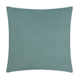 Square velvet cushion in plain avocado green with a smooth, unpatterned face, shown against a white background.