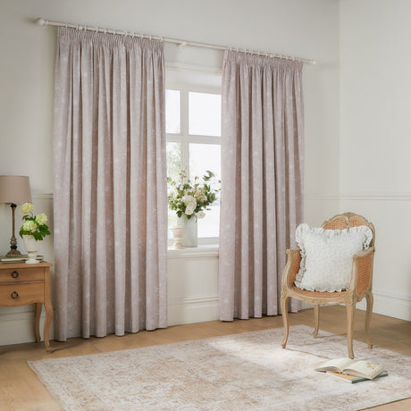 Bella Fully Lined Cotton Pencil Pleat Curtains - Natural