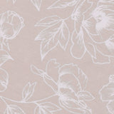 Bella pencil pleat curtains close-up in cotton, showing a digitally printed white outline floral pattern on a soft natural neutral ground.