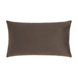 Rectangular velvet cushion in plain brown with a smooth reverse side, shown on a white background as part of the Bootanical Floral Velvet Cushion set.