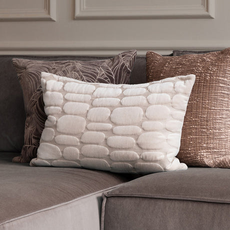 Boulder Geometric Velvet Cushion - Quartz