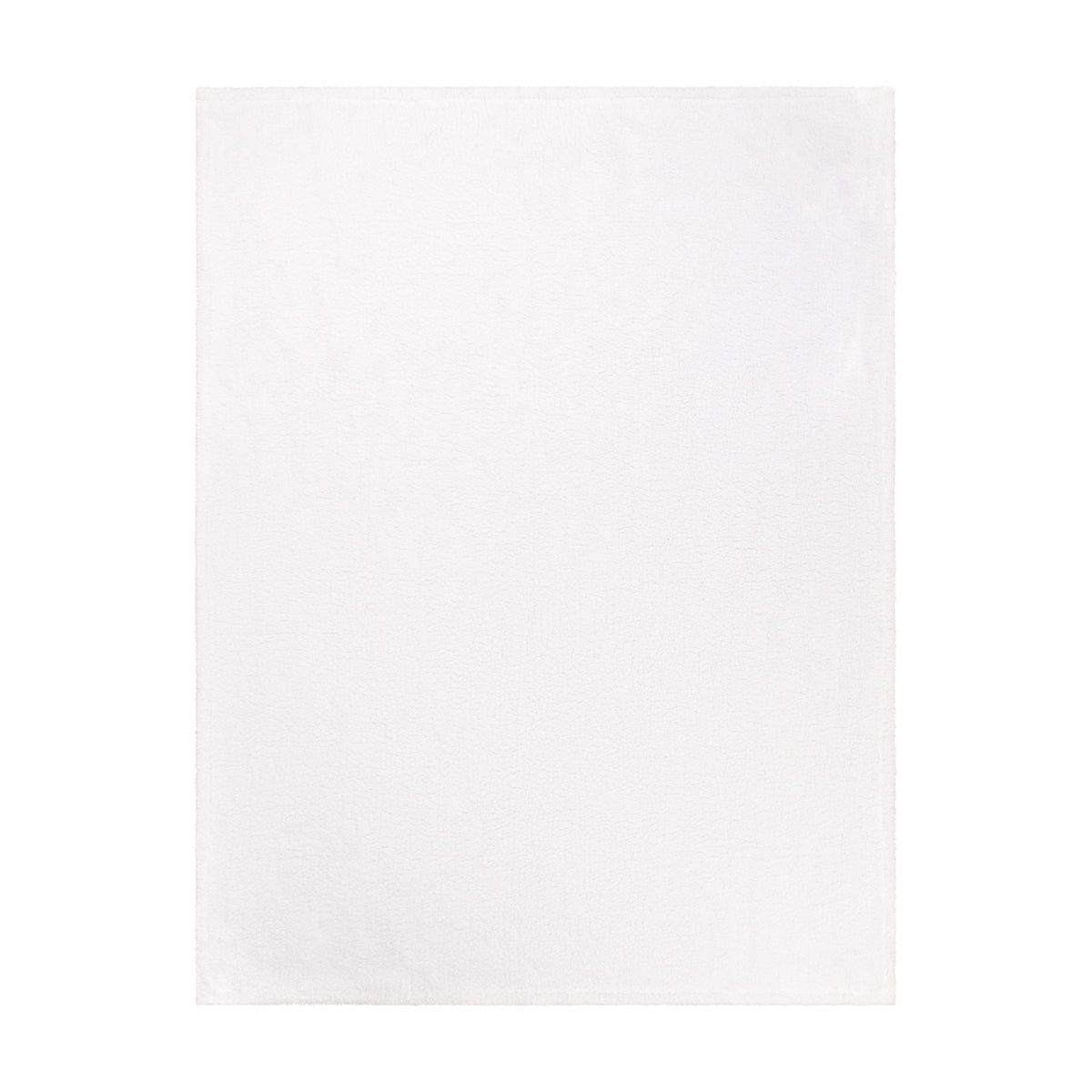 Plain white fleece throw shown blank side up, a rectangular polyester blanket with soft texture, from the Braemarcheck Check Polyester Throw in red and green.