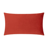 Braywick Animal Velvet Cushion in rust-red, rectangular bolster-style lumbar cushion with plain velvet face, shown against a white background.