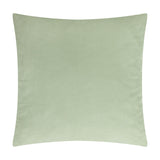 Braywick Animal Velvet Cushion in sage green, plain velvet reverse side shown, square shape with piped edge, on a white background.