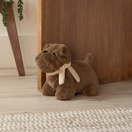 Buddy Weighted Faux Fur Door Stop - Brown