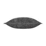 Buxton Reversible Polyester Cushion in charcoal grey, shown side-on with a bolster-like shape and textured chenille-effect fabric, on a plain white background.